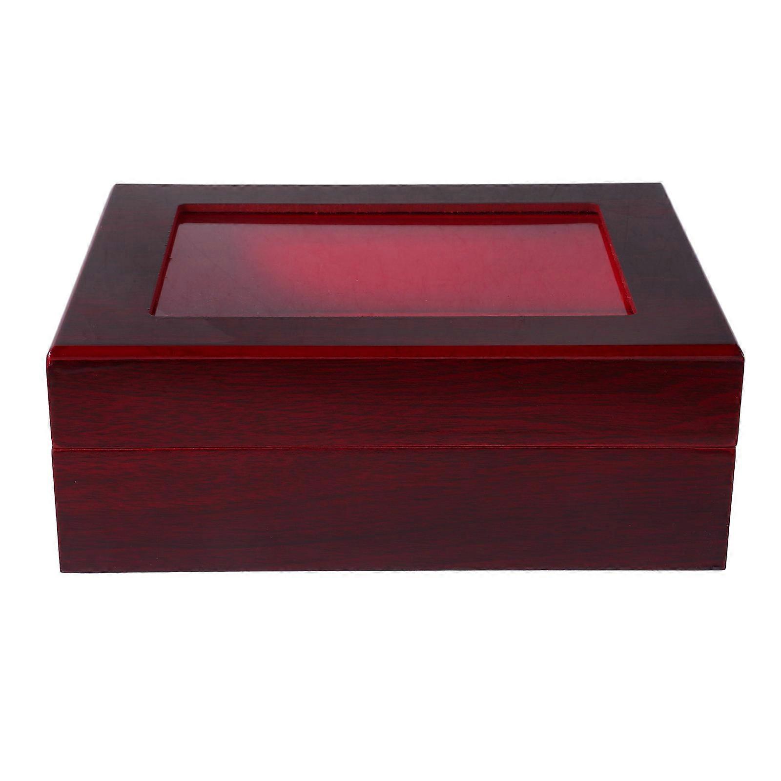 Champion Ring Box Wooden Ring Display Case for Display Baseball Rings