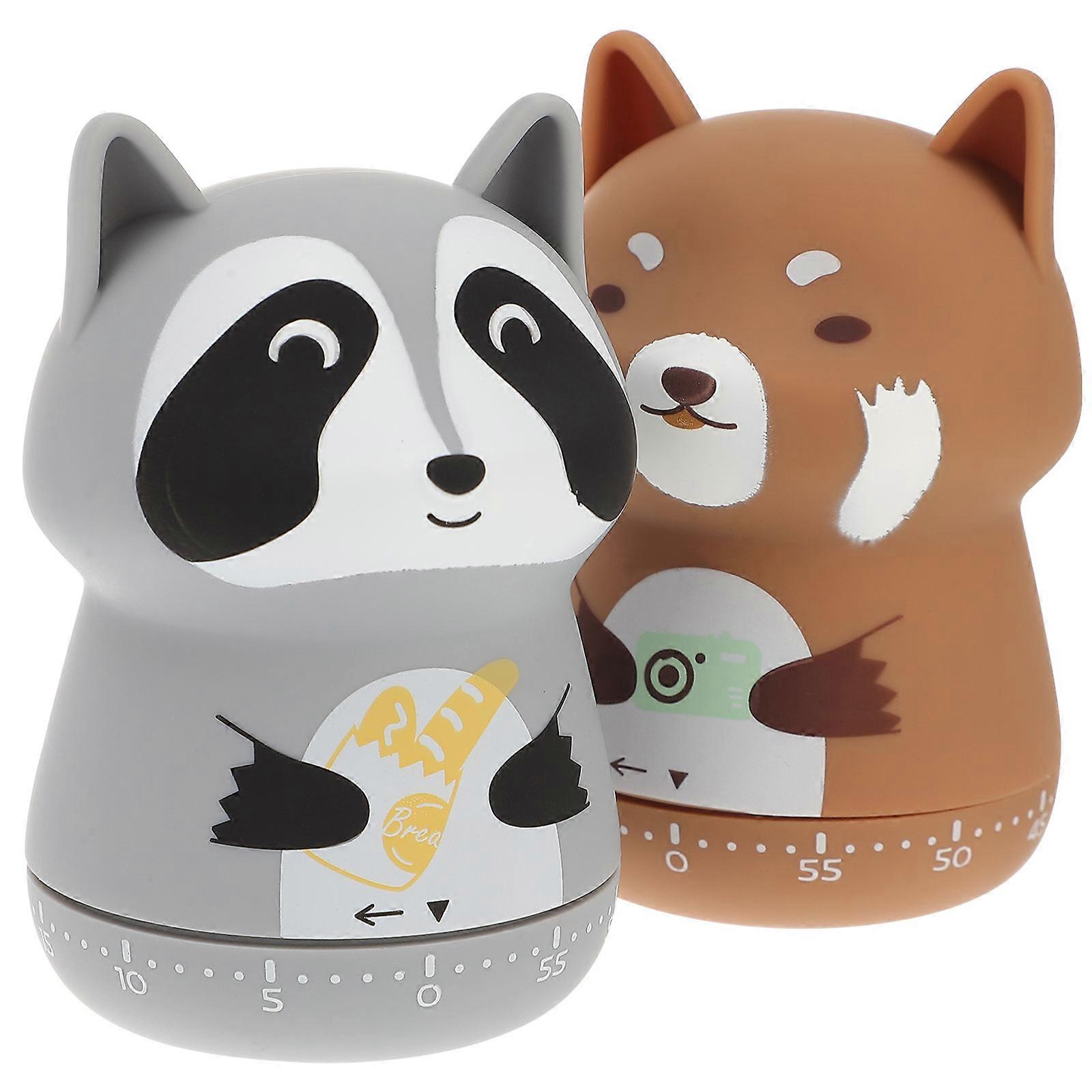 Animal-Shape Timer Practical Kitchen Baking Timer with 2Pcs for Time Reminder
