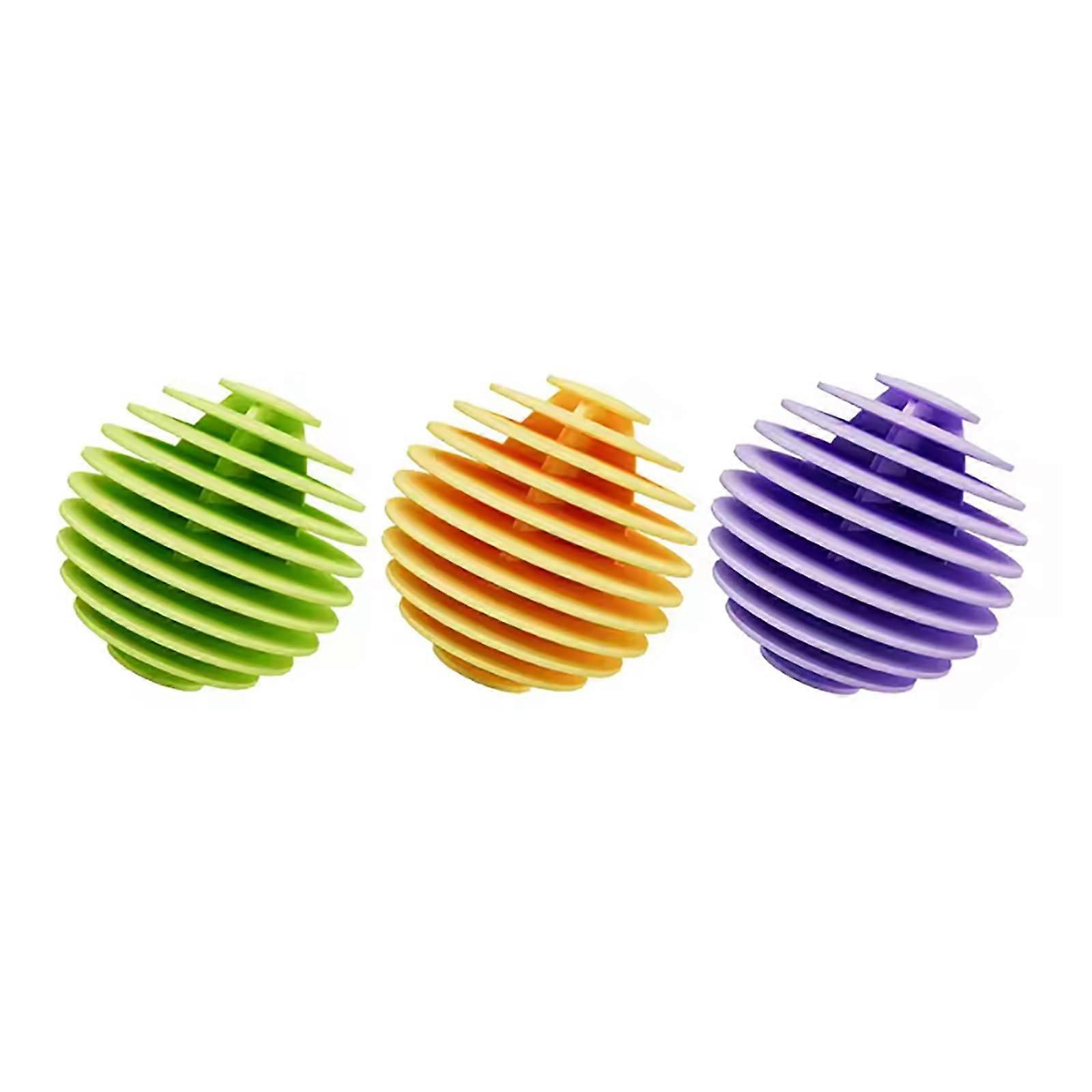 3PCS Reusable Laundry Balls AntiTangle Soft TPR Clothes Protector Mixed Color Set