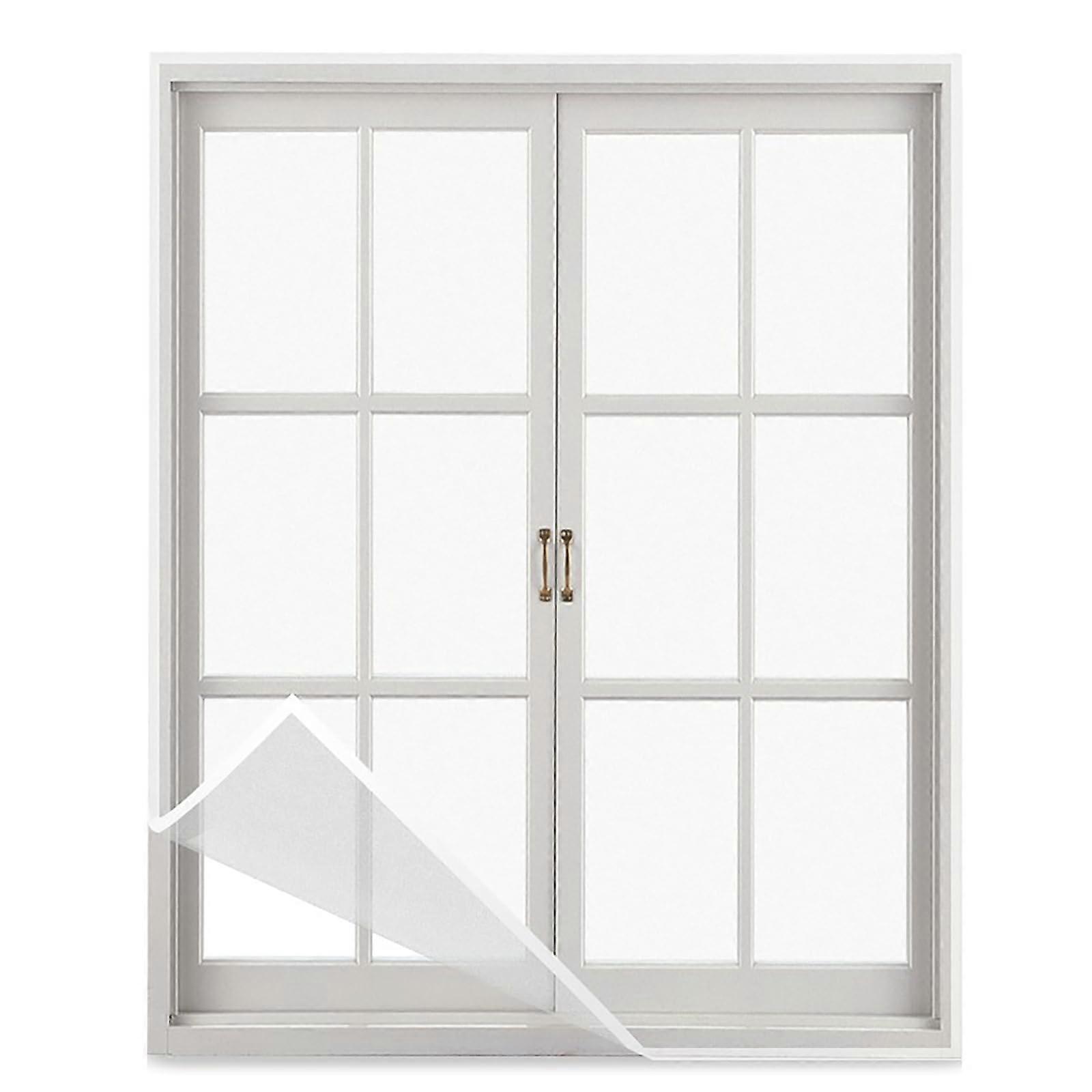 White SelfAdhesive Window Fly Screen 110x180cm Washable Insect Net Replacement Mesh