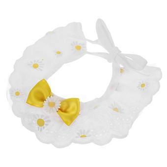 Decorative Dog Collar Pet Kitten Neck Collar for 4Pcs White Polyester