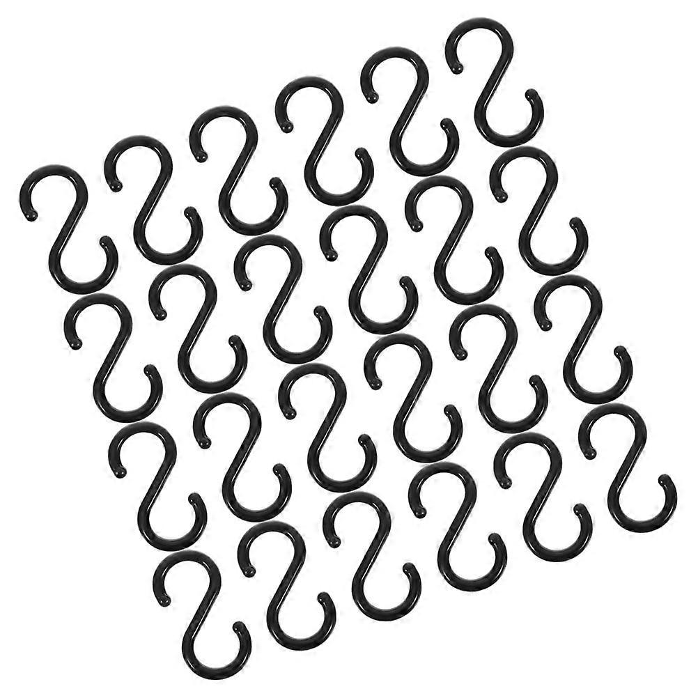 Multipurpose Plastic Hooks for Hanging S-Shaped Hooks 200Pcs Black