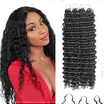 Deep Wave Feather Crochet Hair, 100 Strähnen Miracle Knots Hair, lockiges Crochet-Haar für schwarze Frauen, vorab getrennt, unsichtbar knotenlos, gefiedertes Crochet-Haar