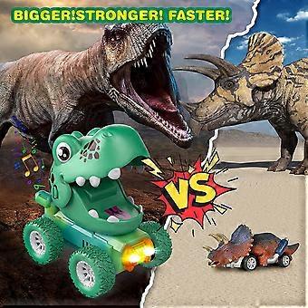 Dinosaurlegetøj til 2-5 årige drenge,Pull Back Car Kids Legetøj,Dinosaur legetøj til børn 3-5,Monster Truck småbørnslegetøj i alderen 2-4 år med lys og Dino Roar Mu