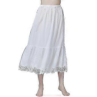 Half Slip Skirt Extender  Cotton Vintage Underskirt With Lace Embroidery-Yvan