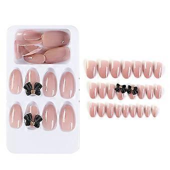 Press On Nails Kit with Glue, Solid Color Reusable Fake Nails for Women, Fast SalonStyle Finish