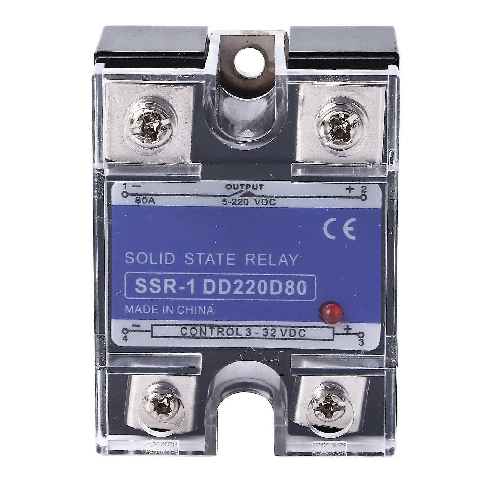 DC to DC Single Phase Solid State Relay 3?32VDC Input 5?220VDC Load SSR Relay for Control System 80A