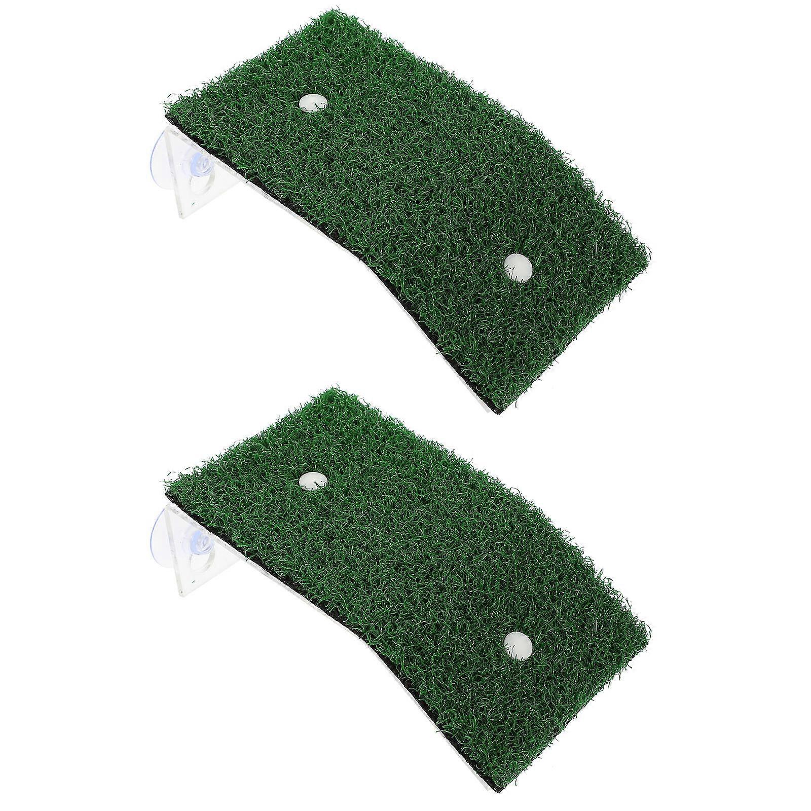 Turtle Ramp Acrylic Turtle Dock for Basking 2Pcs Decorative Platforms