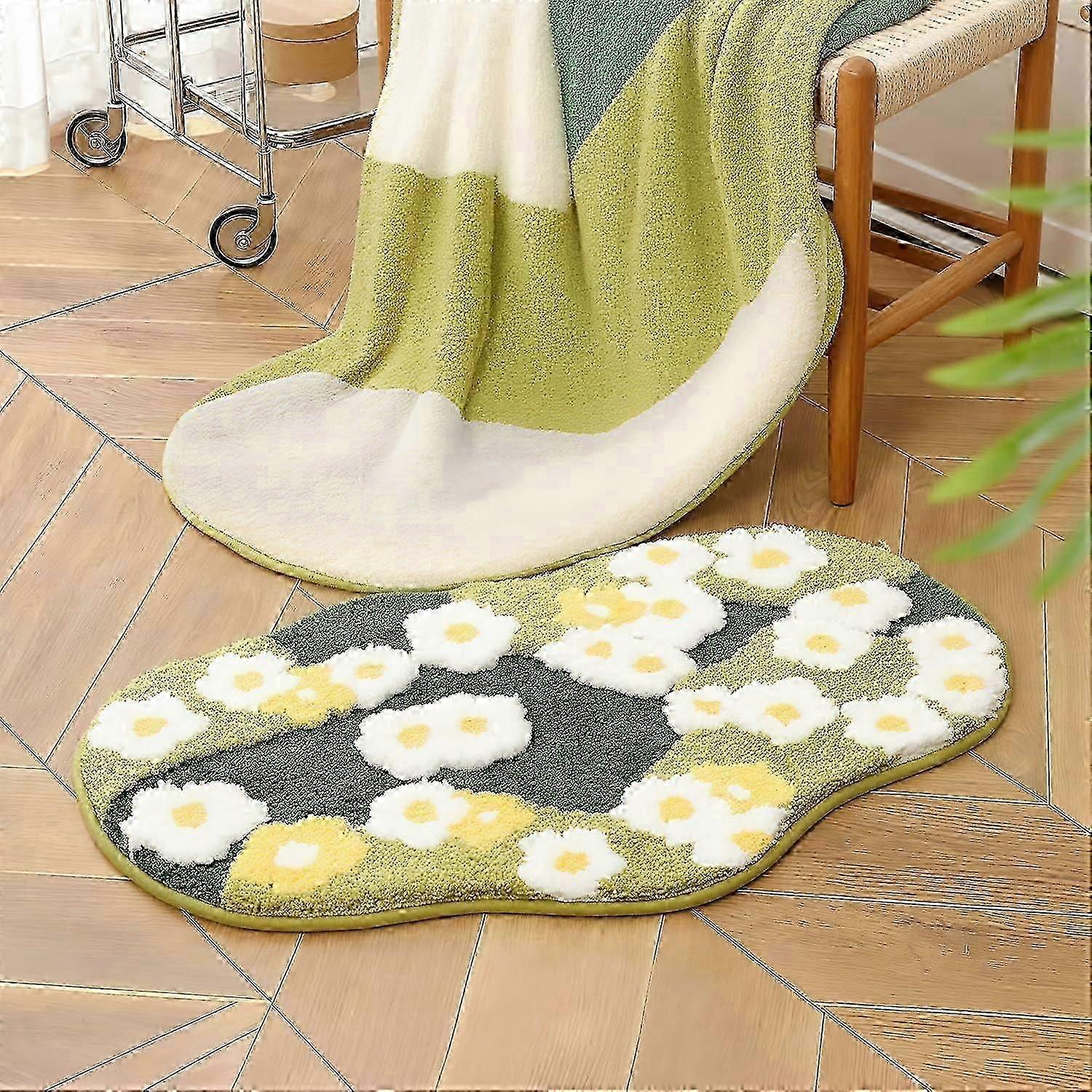 Leaf shape bathroom mat 2032 inches