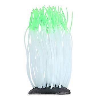 Anmone de mer artificielle en silicone, decoratie voor aquarium (vert)