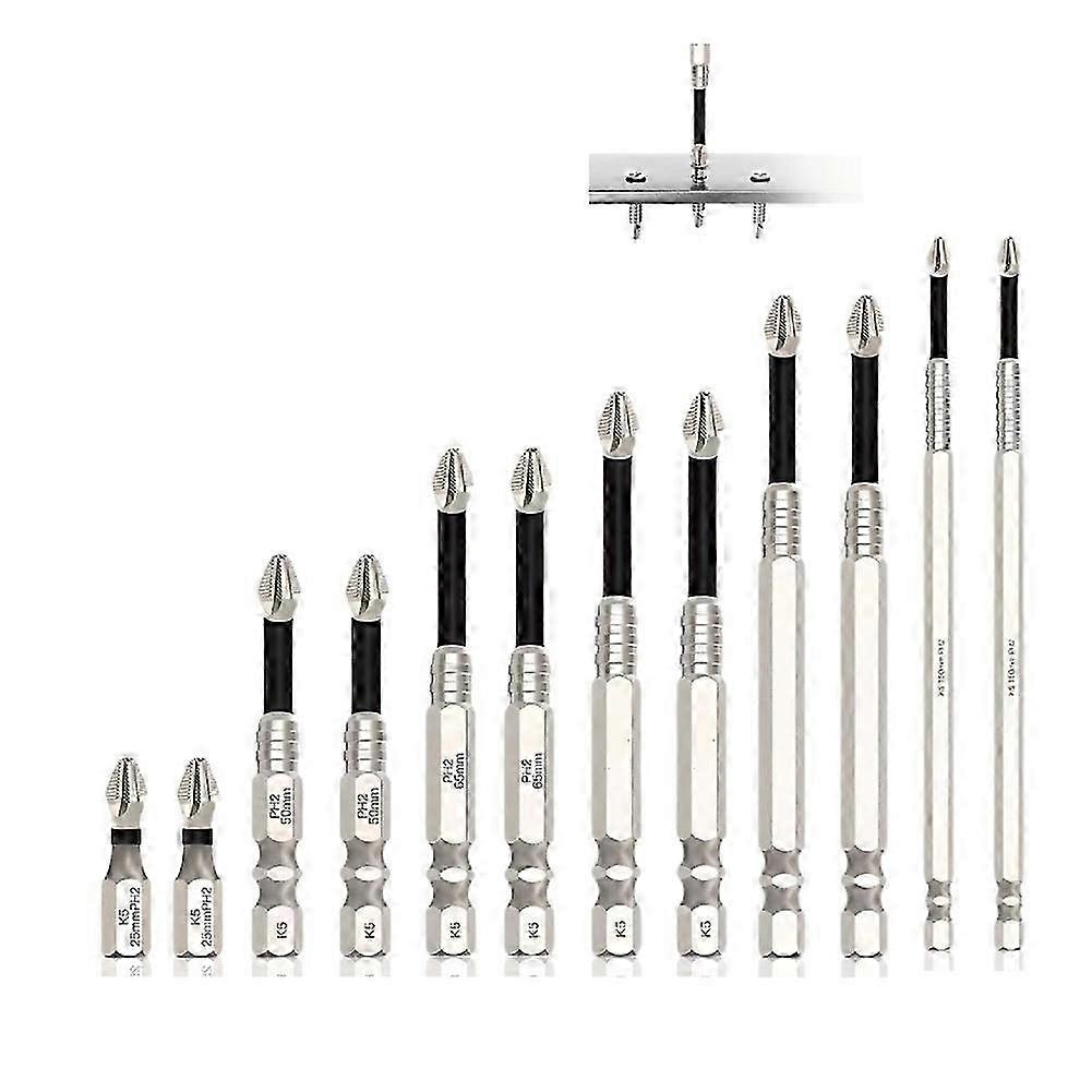 Anti Slip Screwdriver Bits, 12-Piece Screwdriver Drill Bit