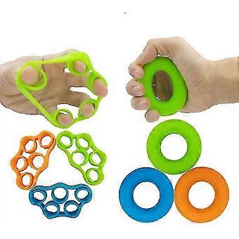 Fortalecedor de preensão manual, exercitador de dedos, treinador de força de preensão - silicone ergonômico, reabilitação, 6 peças