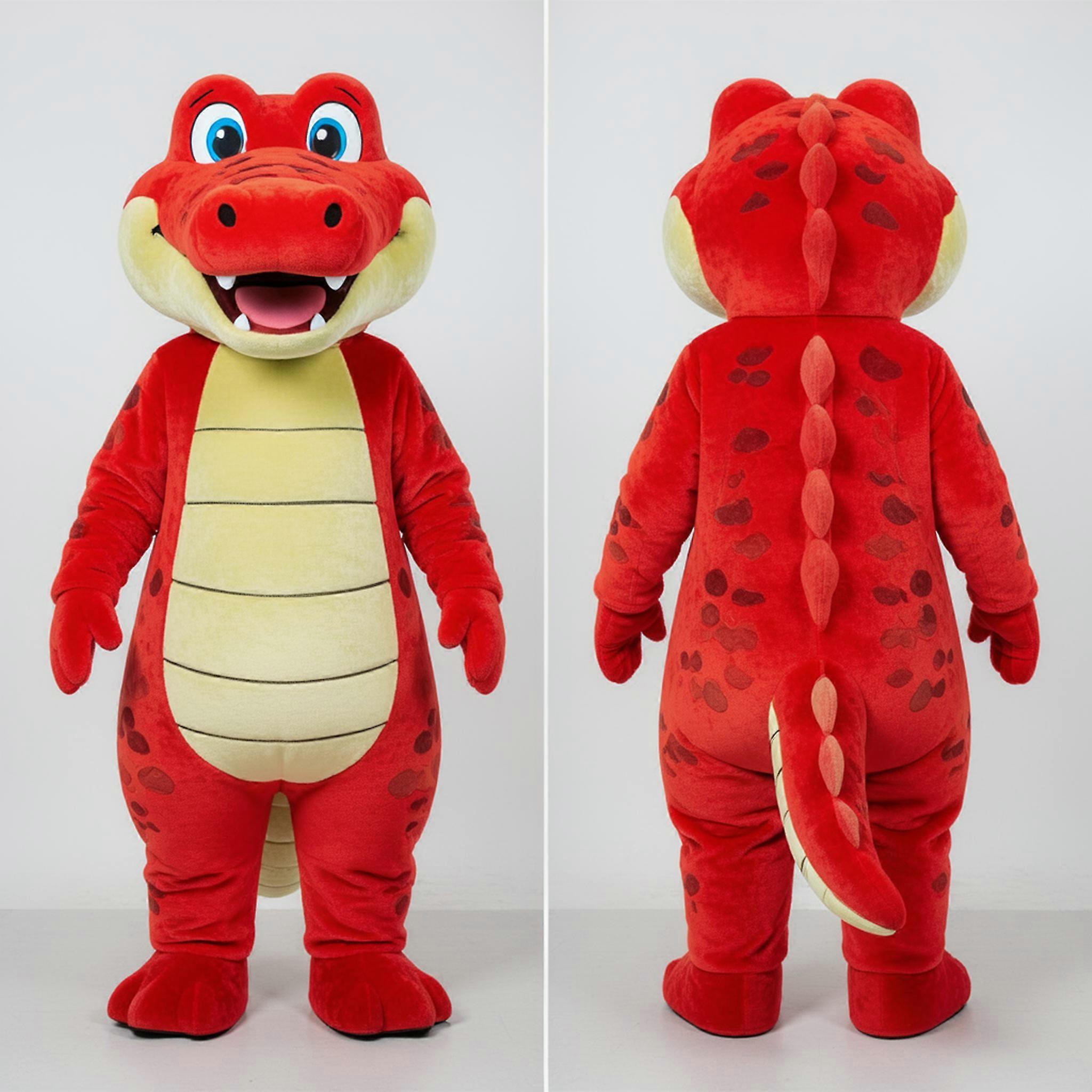 MASTICOT Crimson Cartoon Crocodile Mascot