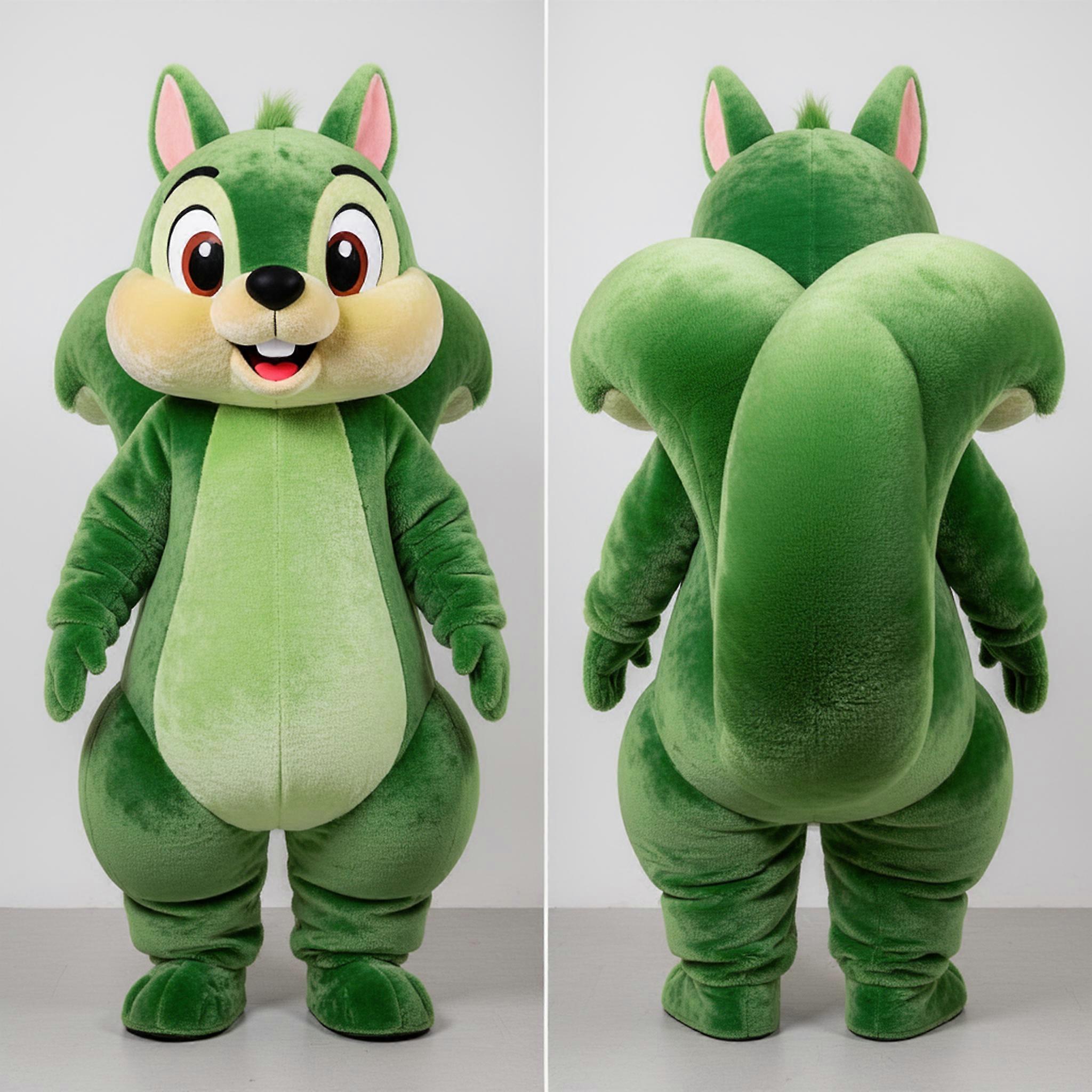 MASTICOT Emerald Green Plush Squirrel Mascot