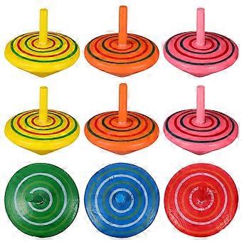 Wooden Gyro Toys Handspun Toys for Kids 12Pcs Colorful Collection