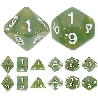 Board Game Dices Green 10Sets for Multi-Sided Play