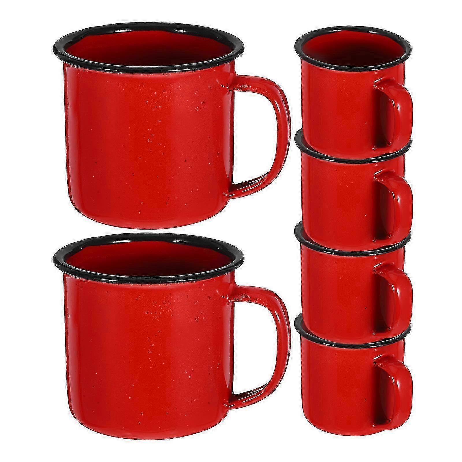Practical Enamel Mug Set Smooth Rim
