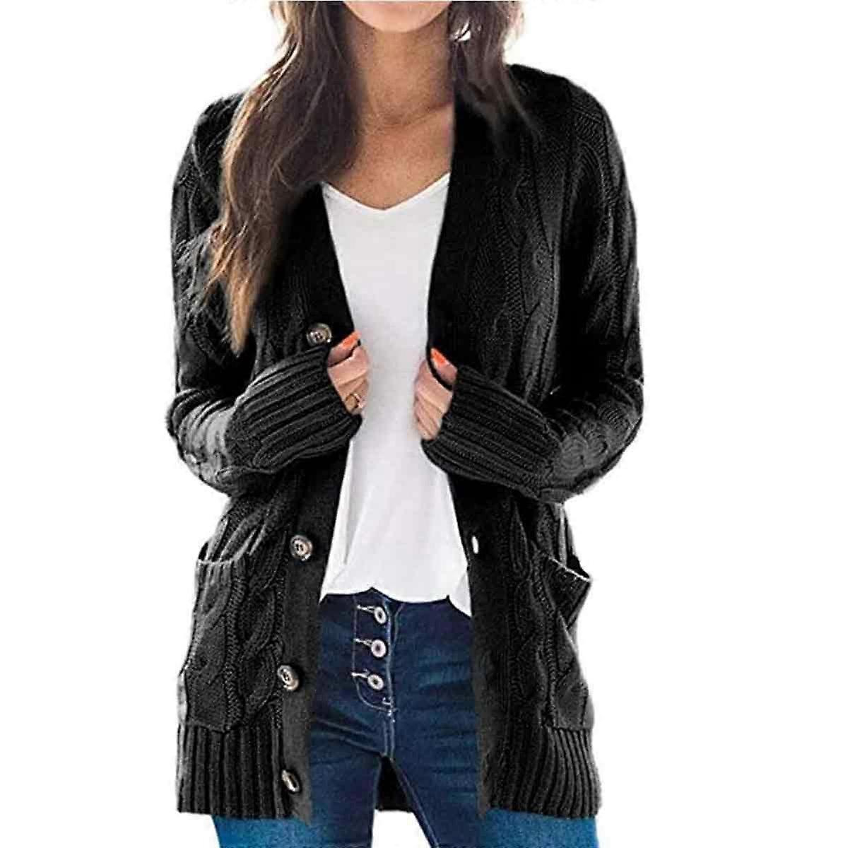 Chunky Knit Open Front Cardigan Boho Duster