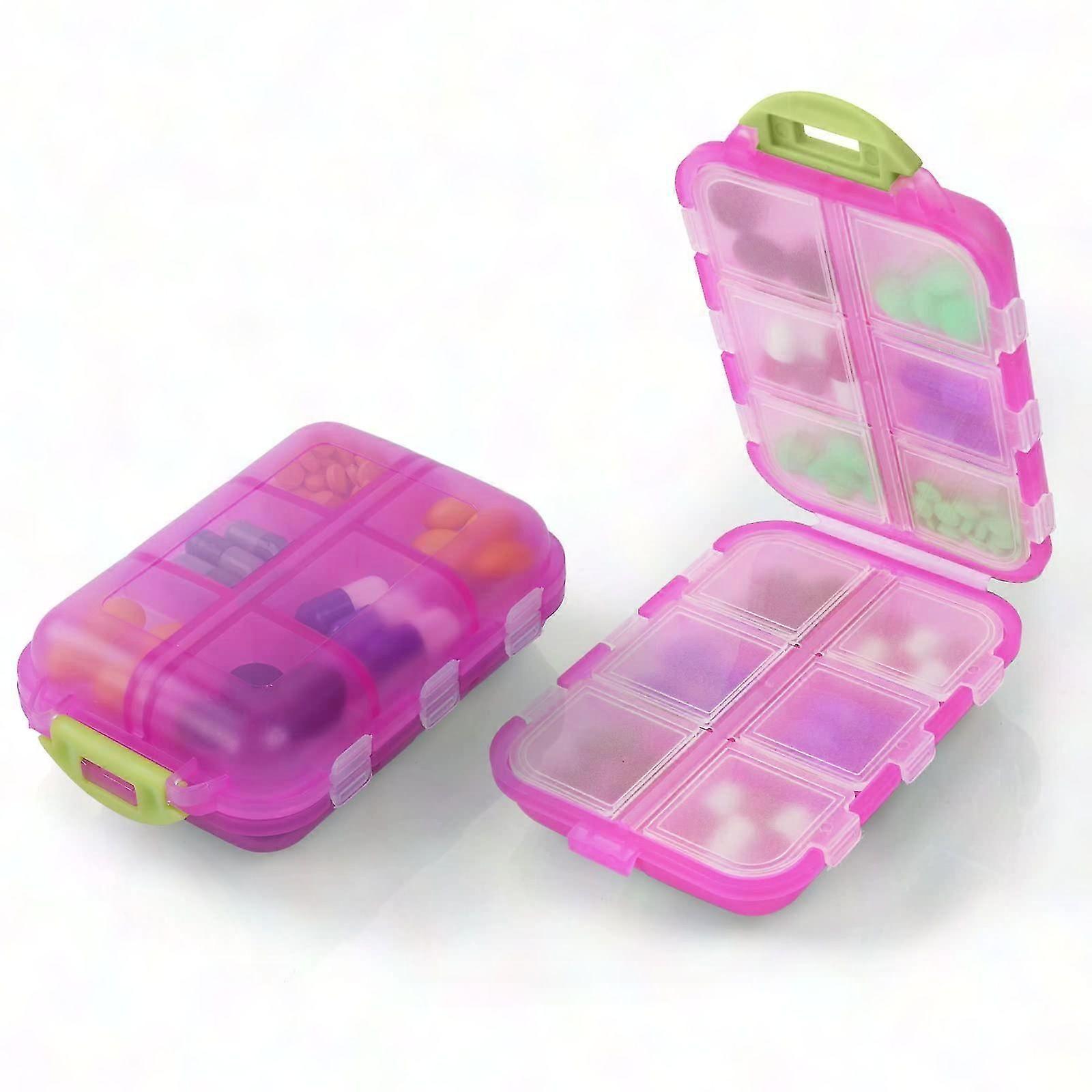 1PCS Portable Double Layer 12 Grids Pill Box Organizer