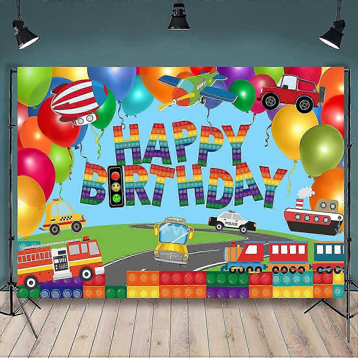Train Fire Truck Background Cloth