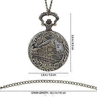 Retro Hollow Pocket Watch, Zinc Alloy Quartz Movement, Waist-Hanging Decorative Watch for Men Women Daily Wear, Light Brown, 45.7x4.5cm, 1 Pack