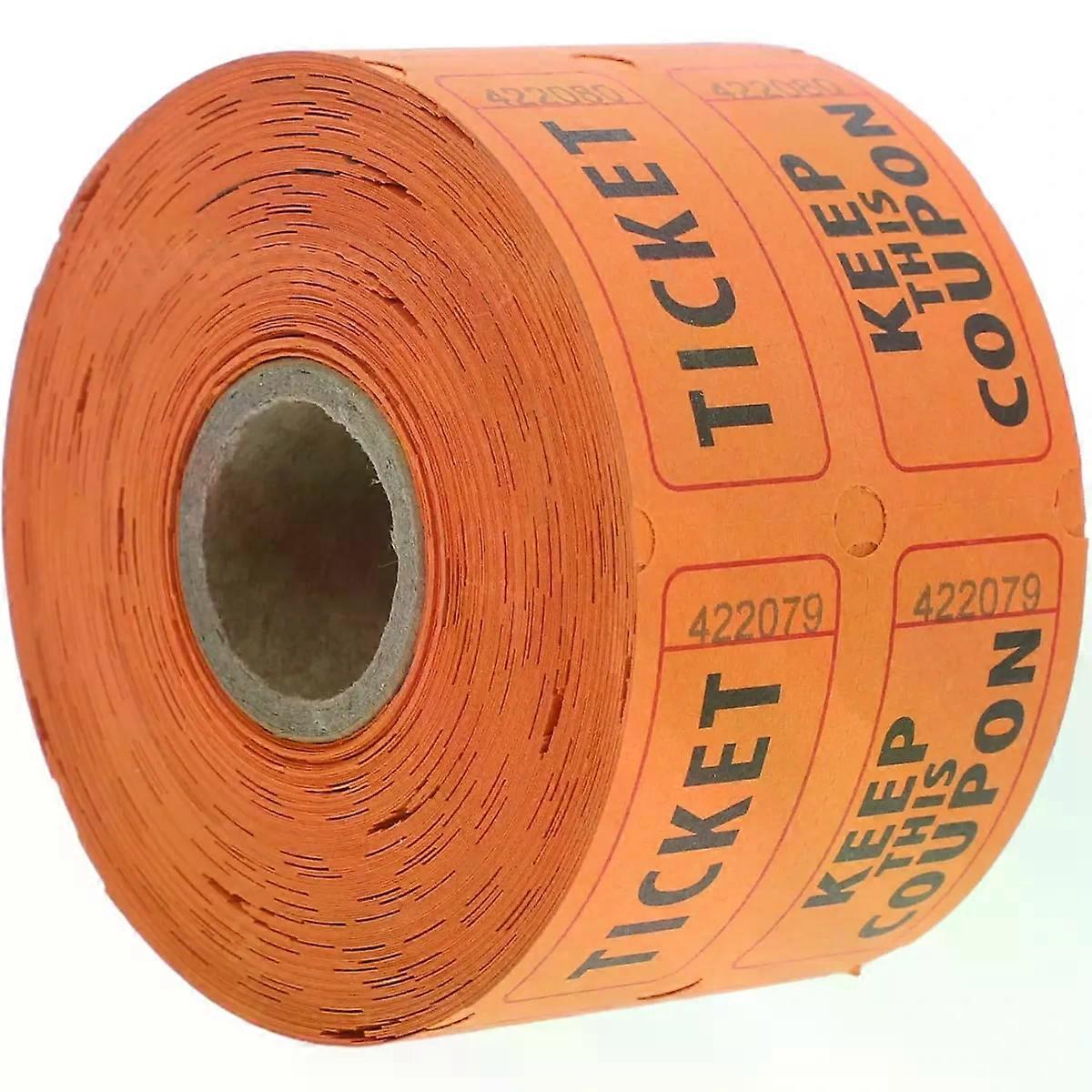 500pcs Double Roll Raffle Tickets Orange Double Offset Paper