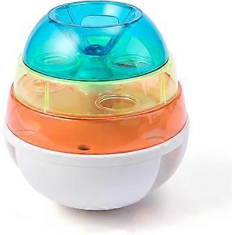 Interactive Rainbow-Colored Pet Tumbler Toy, Food Dispensing & Leaking Training Feeding Bowl for Dogs and Cats