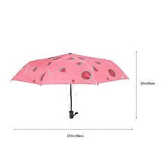 Red Automatic Fruit Umbrella Full-Automatic Folding Umbrella for Rain Protection