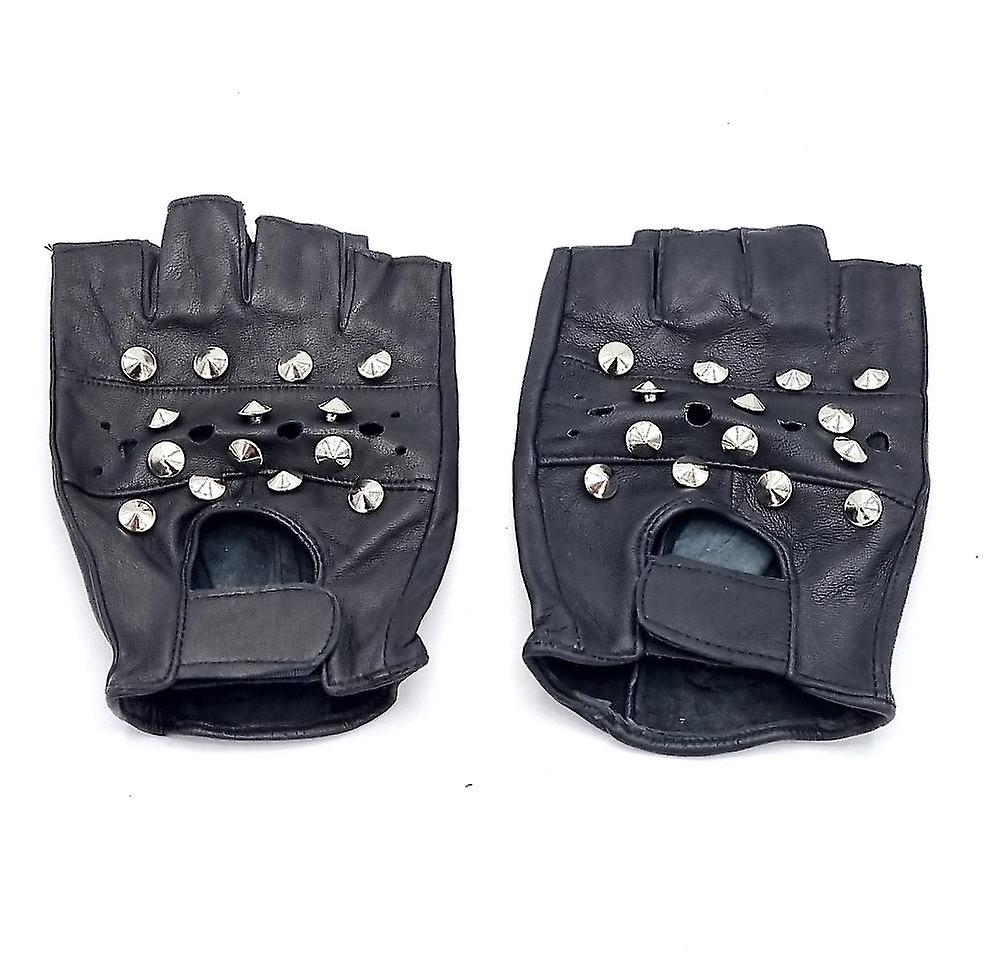 Leather gloves round rivets