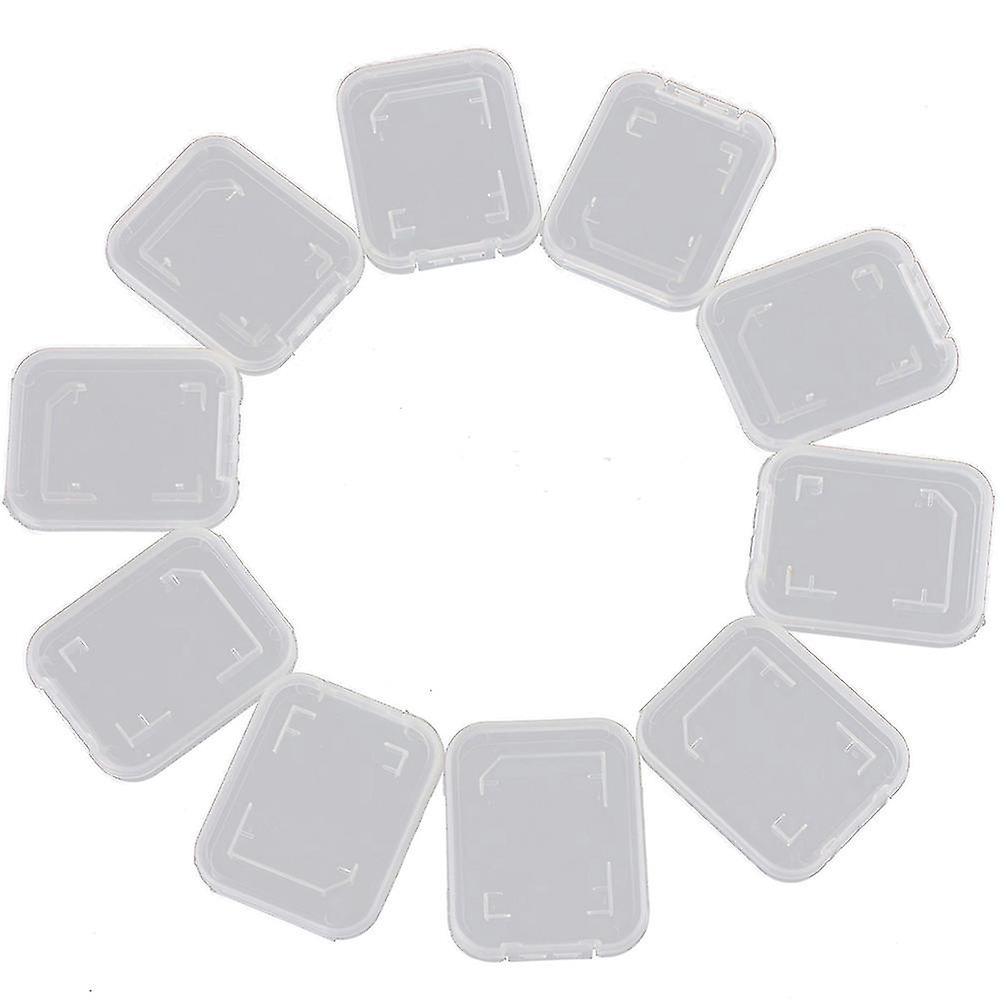 10pcs/set Sd Sdhc Memory Card Transparent Storage Box Protective Case Holder