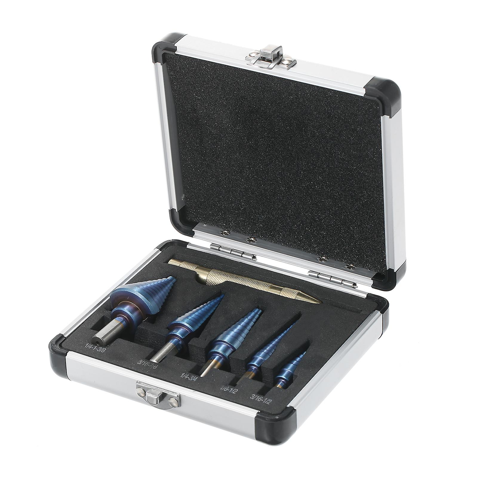 50 Sizes Hss Step Drill Bit Set Multiple Hole Straight Grooved Step Drill