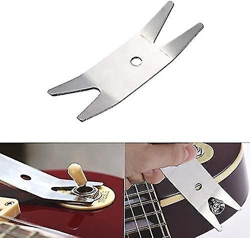 Multifunction Spanner Wrench Knob Jack Tuner Bushing Pocketable Stainless Steel Tool Guitar Bass Accessory 1pc