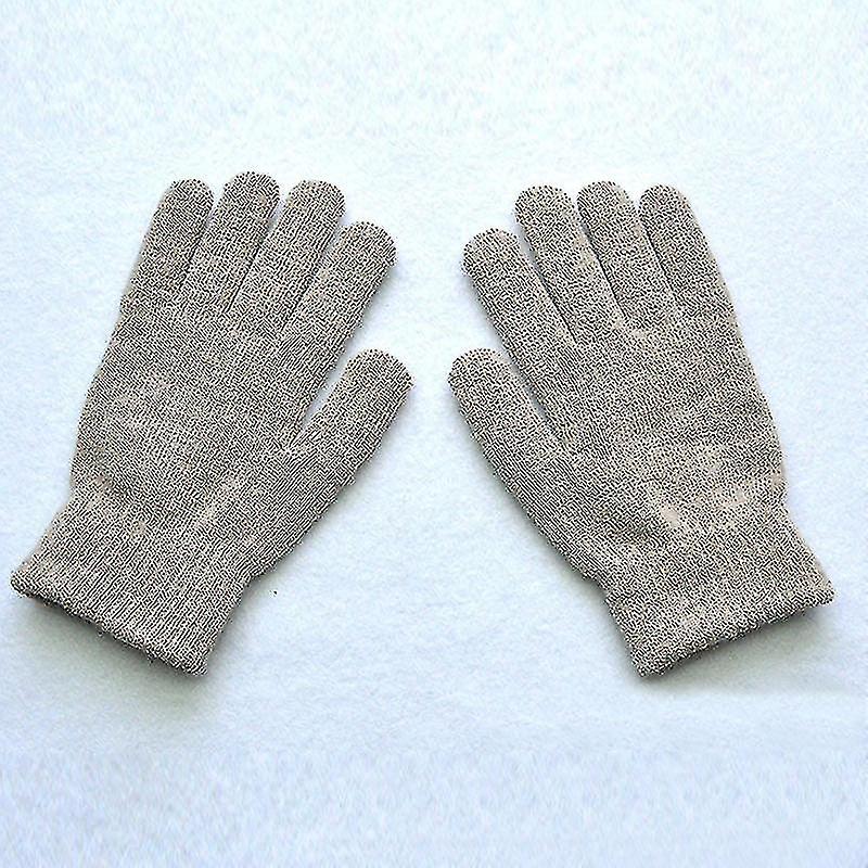 1pair Simple Knitted Couple Gloves Winter Solid Color Full Finger Mittens Hand