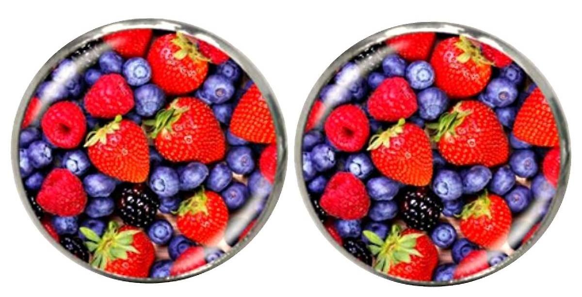 Bassin and Brown Mixed Berries Cufflinks - Red/Blue