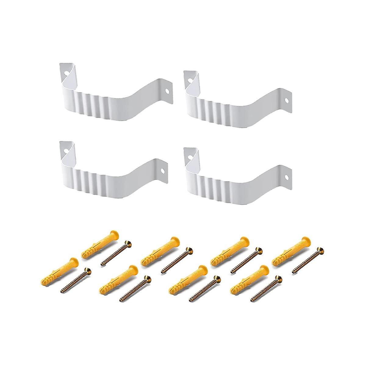 Downspout Adapter Gutter Downspout Strap 3X4 Leader Strap 3X4 (4 Pack) (White)