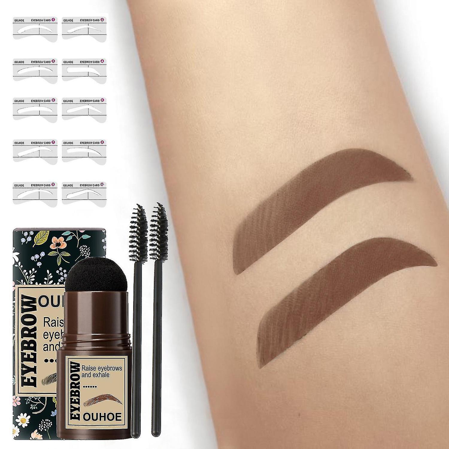 Waterproof Eyebrow Print Set Fixed Powder Eyebrow Brush Brow Shaping Kit Eyebrow Template One Step B