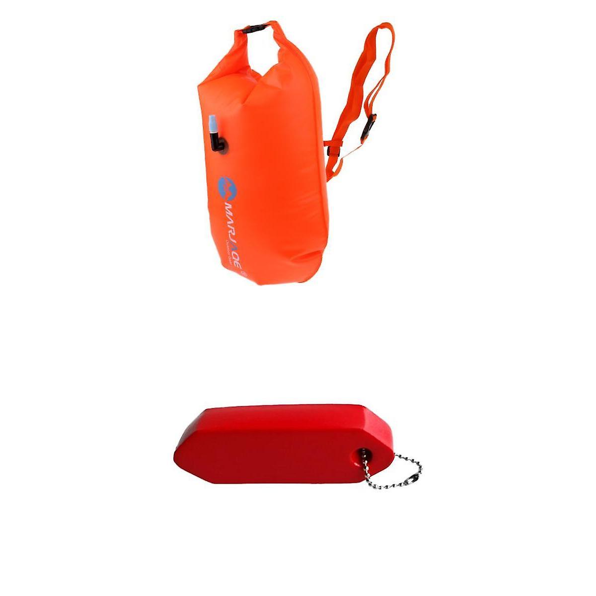 High Visibility Inflatable Dry Bag Water Swim Float Tow Bag Keychain Keyring