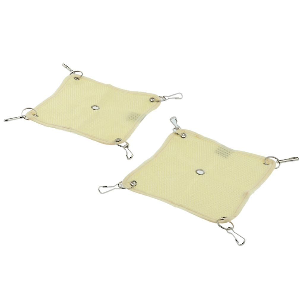 2 Pack Small Pet Grid Hammock Toy Nest Hanging Bed Hamster Hammock  Yellow