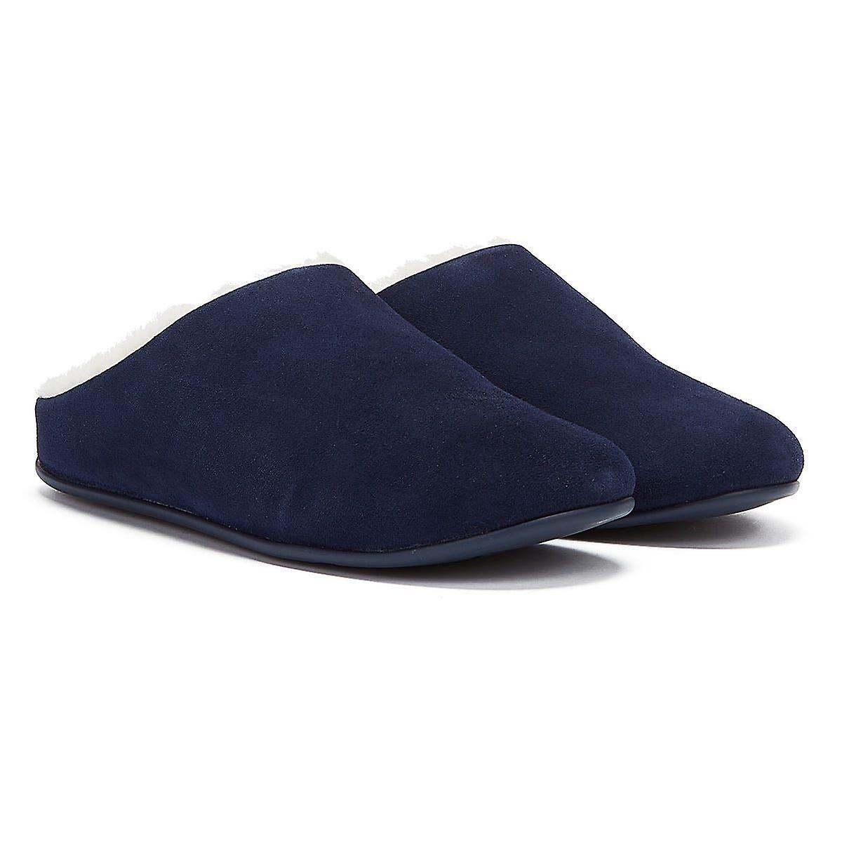 FitFlop Chrissie Shearling Womens Navy Slippers
