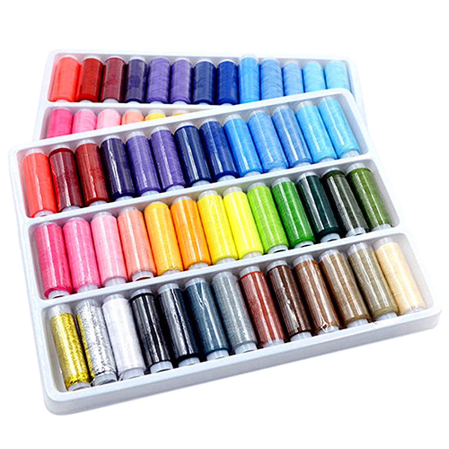 ZHOUBA 39Pcs Sewing Thread Mixed Colors Convenient Polyester Yarn Sturdy Stitching Thread for Home