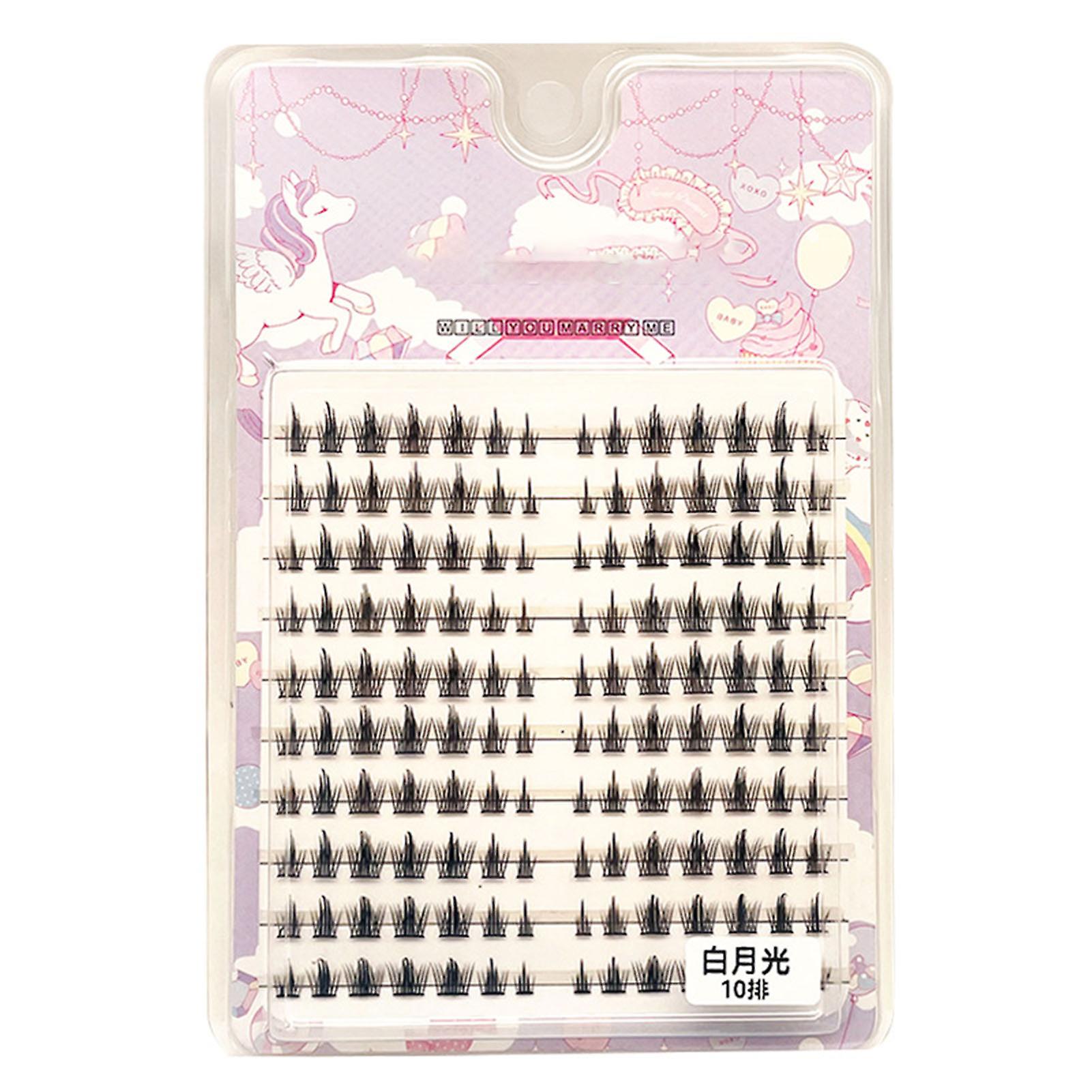 10 Rows Segmented Thin Band Eyelashes Lengthening Wispy Stable Curl Eyelashes For Daily Party Official Makeup