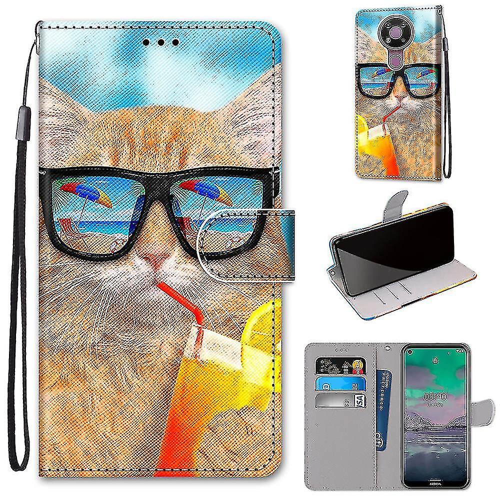 Compatible With Nokia 3.4 Cat Drinking Soda Mobile Case