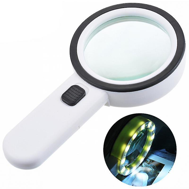 Reading Magnifying Glass With 12 Led Size 106 Mm Distortion-free Handheld Magnifying Glass With Doub