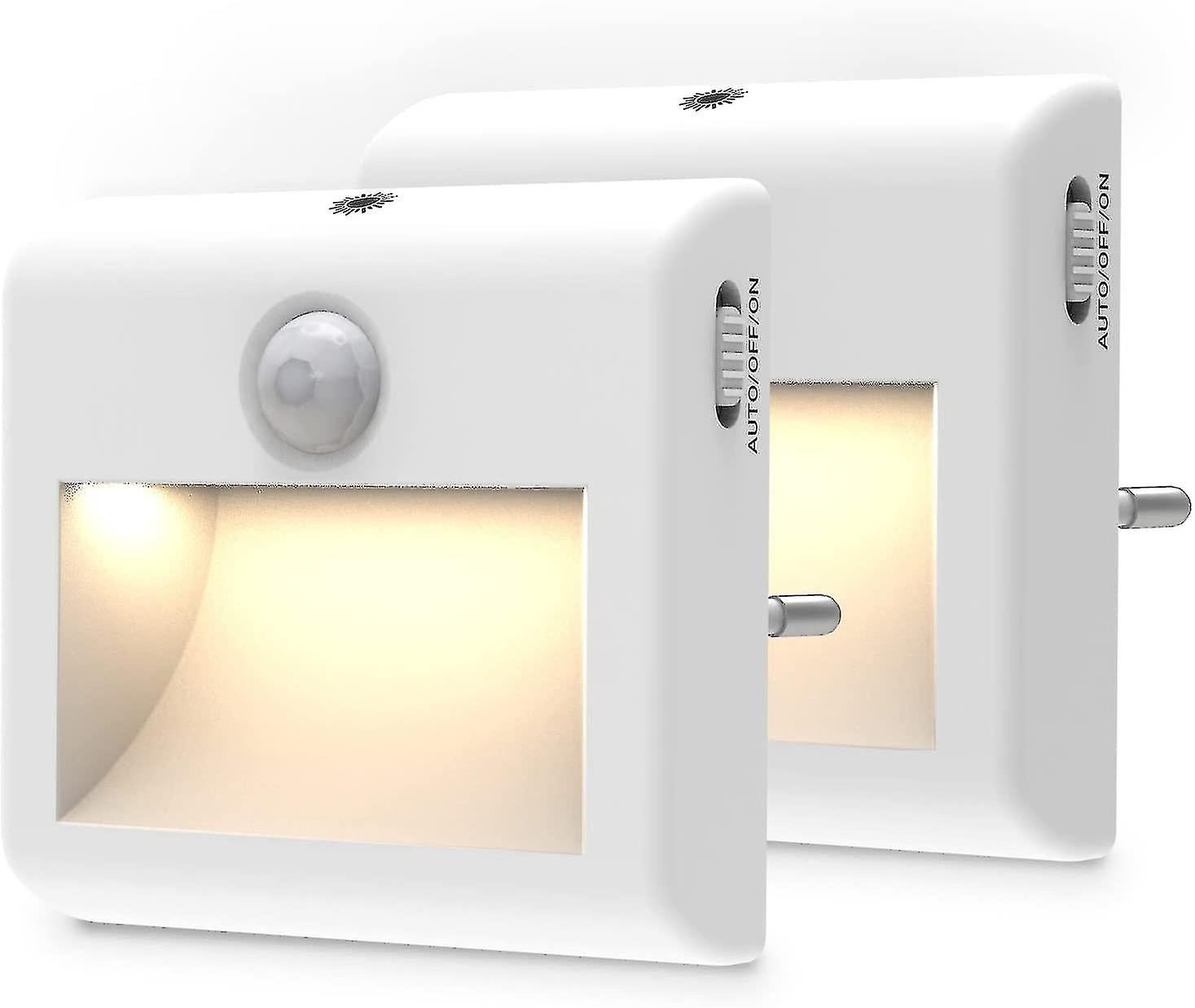 Motion Sensor Night Light Electrical Outlet - [2 Pack] Motion Sensor Night Lamp Dimmable Outlet With