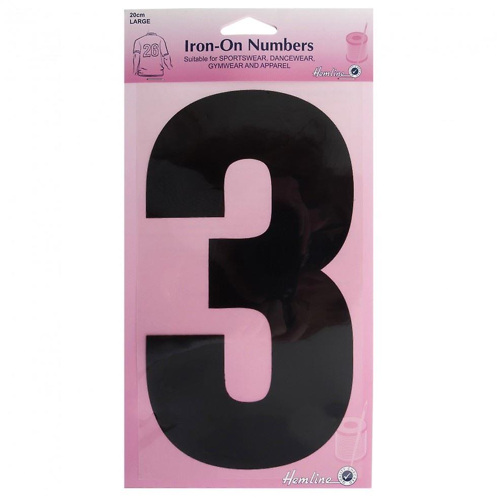 Hemline Number Patch Motif  Black Number 3 - each