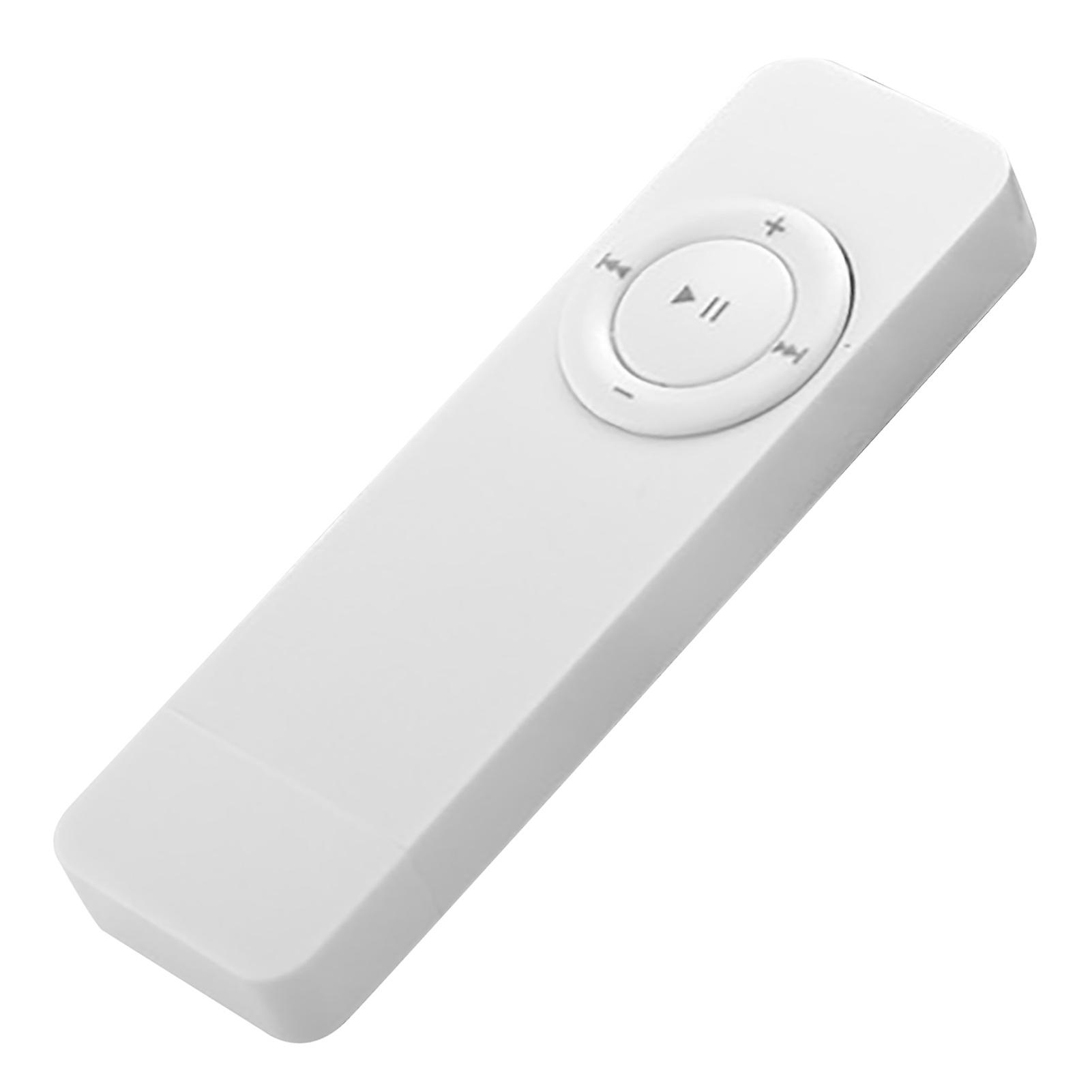 USB MP3 Player Rechargeable Memory Card Playback Portable Pocket Music Player for Home Travel White 