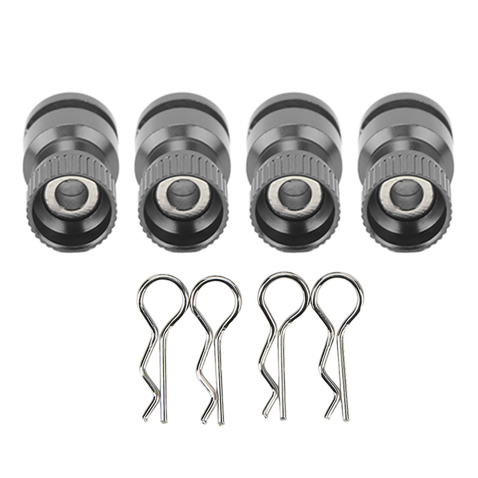 4Pcs Metal RC Body Shell Mount Column Hole Locator Magnetic Car Shell Hole Locator for PC PVC Shell RC Car Black