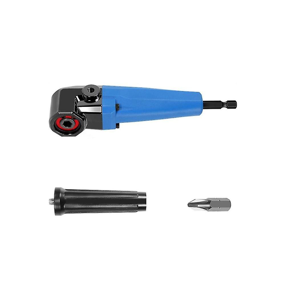 90 Right Angle Extension Driver Drilling Angle Adapter Screwdriver Hex Wrench Drill Bit Socket Holder -blue