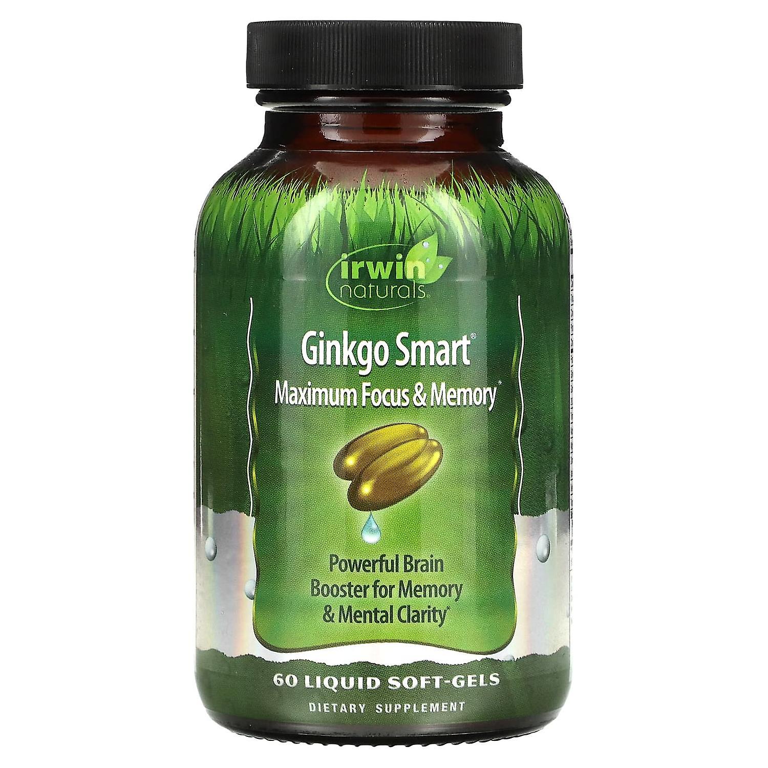 Irwin Naturals, Ginkgo Smart, Maximum Focus & Memory, 60 Liquid Soft-Gels