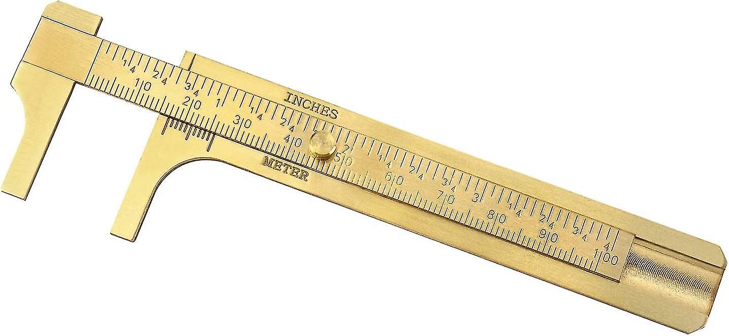 Brass Vernier Caliper, 4" / 100mm, Double Scale Mm/inch